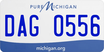 MI license plate DAG0556