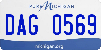 MI license plate DAG0569