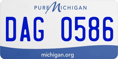 MI license plate DAG0586