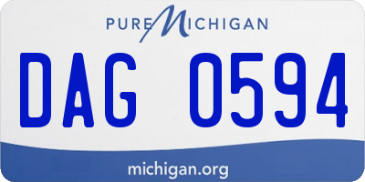 MI license plate DAG0594