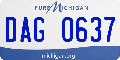 MI license plate DAG0637