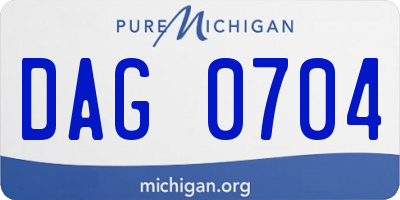 MI license plate DAG0704