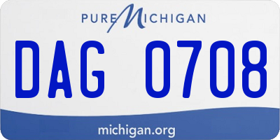 MI license plate DAG0708