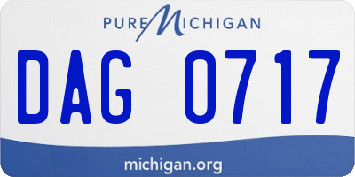MI license plate DAG0717
