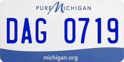 MI license plate DAG0719