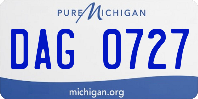 MI license plate DAG0727