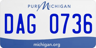 MI license plate DAG0736