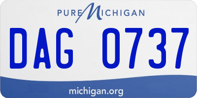 MI license plate DAG0737