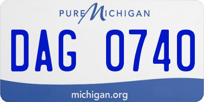 MI license plate DAG0740