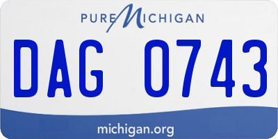 MI license plate DAG0743