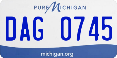 MI license plate DAG0745
