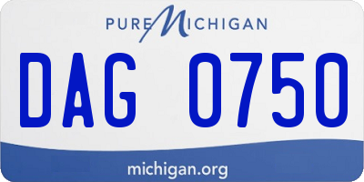 MI license plate DAG0750