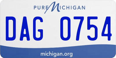 MI license plate DAG0754