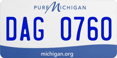MI license plate DAG0760