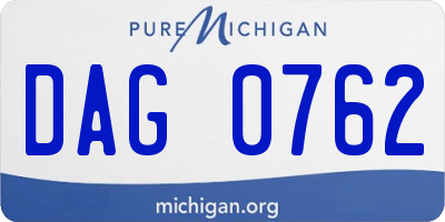 MI license plate DAG0762