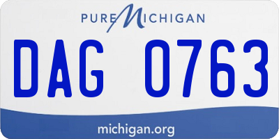 MI license plate DAG0763
