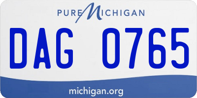 MI license plate DAG0765