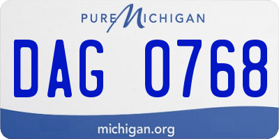 MI license plate DAG0768
