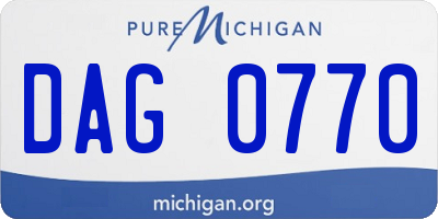 MI license plate DAG0770