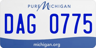 MI license plate DAG0775