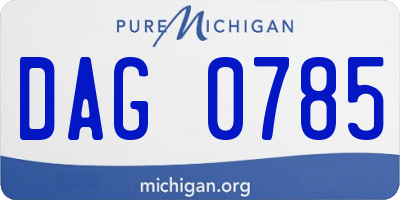 MI license plate DAG0785