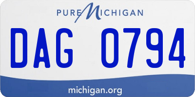 MI license plate DAG0794