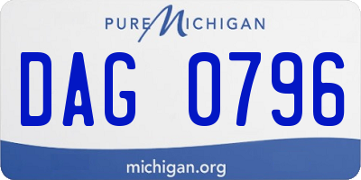 MI license plate DAG0796