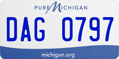 MI license plate DAG0797