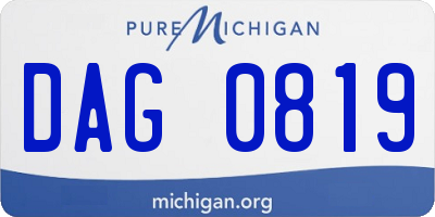 MI license plate DAG0819