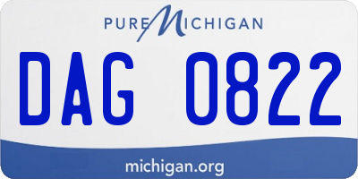 MI license plate DAG0822