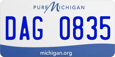 MI license plate DAG0835