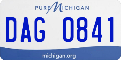 MI license plate DAG0841
