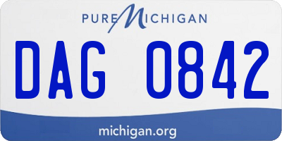 MI license plate DAG0842