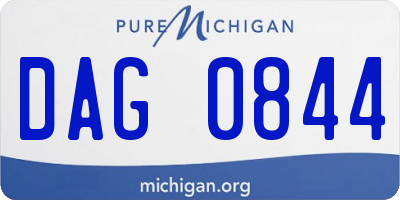 MI license plate DAG0844