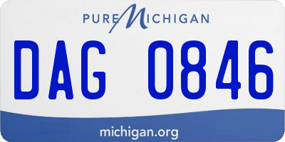 MI license plate DAG0846