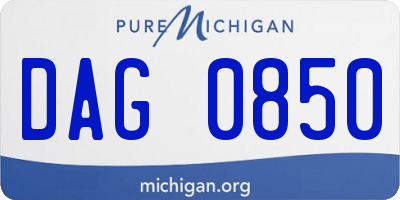 MI license plate DAG0850