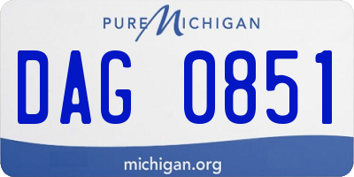 MI license plate DAG0851
