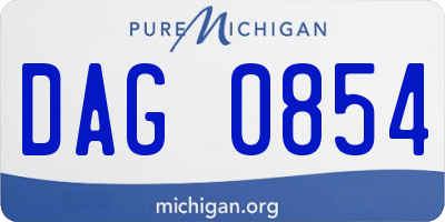 MI license plate DAG0854