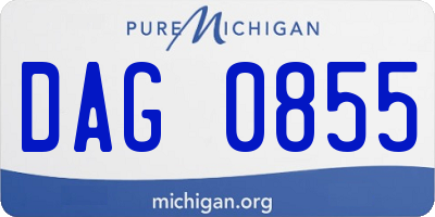 MI license plate DAG0855