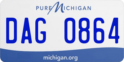 MI license plate DAG0864