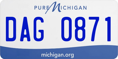 MI license plate DAG0871