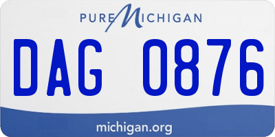 MI license plate DAG0876
