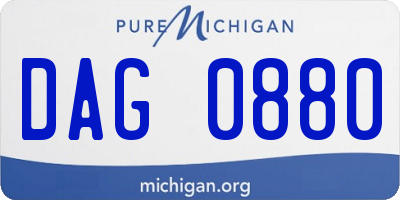 MI license plate DAG0880