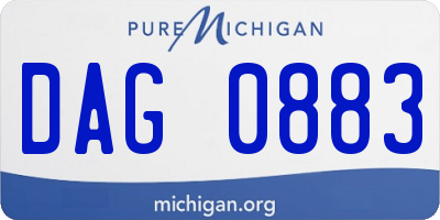 MI license plate DAG0883