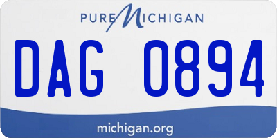 MI license plate DAG0894