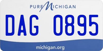 MI license plate DAG0895