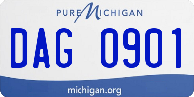 MI license plate DAG0901