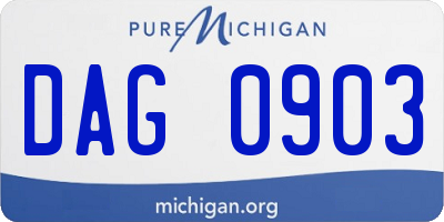 MI license plate DAG0903