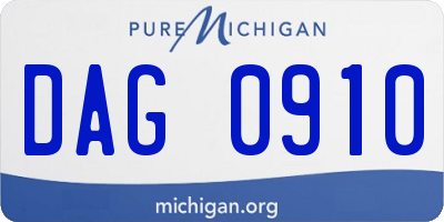 MI license plate DAG0910