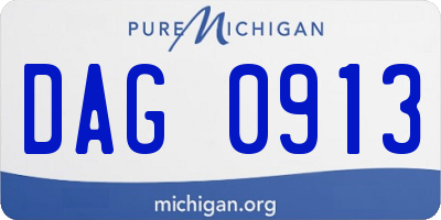 MI license plate DAG0913